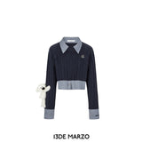 13DE MARZO | SS2402 Doozoo Nostalgia Shirt Sweater Dark Blue