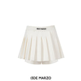 13DE MARZO | SS2402 Badge Punk Knit Skirt White