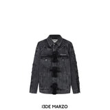 13DE MARZO | SS2402 Bear Side Hollow Denim Jacket Black