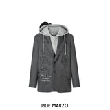 13DE MARZO | SS2402 Sketch Bear Hooded Suit Gray