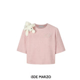 13DE MARZO | SS2402 Doozoo Towel Pearl T-Shirt Pink