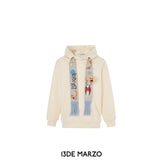 13DE MARZO | SS2402 Space Image Scarf Hoodie Beige