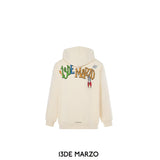 13DE MARZO | SS2402 Space Image Scarf Hoodie Beige