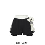 13DE MARZO | SS2402 String Baseball Logo Shorts Black