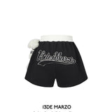 13DE MARZO | SS2402 String Baseball Logo Shorts Black