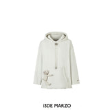 13DE MARZO | SS2402 Bear Malposition Logo Hoodie White