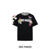 13DE MARZO | SS2402 Badge Knit Neck T-shirt Black