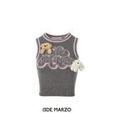 13DE MARZO | SS2402 Doozoo Weave Knit Vest Gray