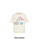 13DE MARZO | SS2403 Badges Velcro T-shirt Wathet Beige