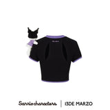 13DE MARZO | SS2404 Kuromi Bear Cellphone T-shirt Black