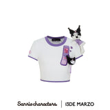 13DE MARZO | SS2404 Kuromi Bear Cellphone T-shirt White