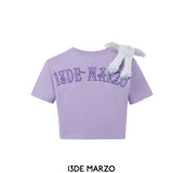 13DE MARZO | SS2404 Doozoo Shoulder Short Top Purple