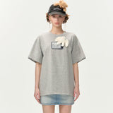 13DE MARZO | SS2404 Holographic TV T-shirt Gray