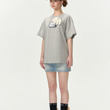 13DE MARZO | SS2404 Holographic TV T-shirt Gray