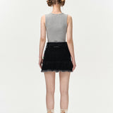 13DE MARZO | SS2404 Base Knit Tank Top Gray