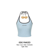 13DE MARZO | 2406 Base Lace Knit Camisole Light Blue