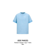 13DE MARZO | 2406 Washed Sequins Logo T-shirt Blue