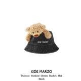 13DE MARZO | 2406 Doozoo Washed Denim Bucket Hat Black