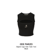 13DE MARZO | 2406 Digital Logo Knit Tank vest Black