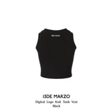 13DE MARZO | 2406 Digital Logo Knit Tank vest Black