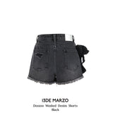 13DE MARZO | 2406 Doozoo Washed Denim Shorts Black