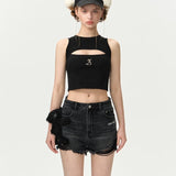 13DE MARZO | 2406 Doozoo Washed Denim Shorts Black