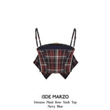 13DE MARZO | 2406 Doozoo Plaid Bow Tank Top