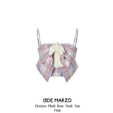 13DE MARZO | 2406 Doozoo Plaid Bow Tank Top Pink