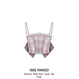 13DE MARZO | 2406 Doozoo Plaid Bow Tank Top Pink