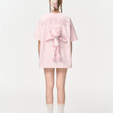 13DE MARZO | 2406 Bear Sakura Limited T-shirt Pink