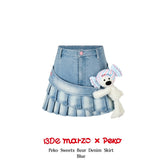 13DE MARZO | 2407 Peko Sweets Bear Denim Skirt Blue