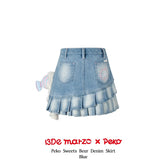 13DE MARZO | 2407 Peko Sweets Bear Denim Skirt Blue