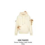 13DE MARZO | 2407 Doozoo Washed Faded Hoodie White