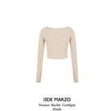 13DE MARZO | 2407 Doozoo Buckle Cardigan Khaki