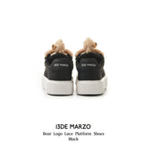 13DE MARZO | 2408 Bear Logo Lace Platform Shoes Black