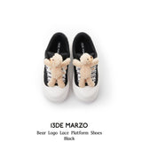 13DE MARZO | 2408 Bear Logo Lace Platform Shoes Black