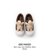 13DE MARZO | 2408 Bear Logo Lace Platform Shoes Brown