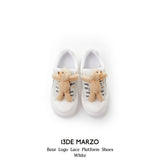 13DE MARZO | 2408 Bear Logo Lace Platform Shoes White