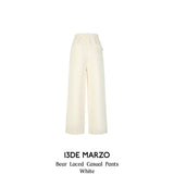 13DE MARZO | 2408 Bear Laced Casual Pants White