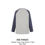 13DE MARZO | 2408 Gradient Logo Long Sleeved T-shirt Navy Blue