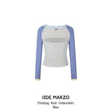 13DE MARZO | 2408 Printing Knit Undershirt Blue