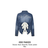 13DE MARZO | 2408 Doozoo Back Butterfly Denim Jacket Blue