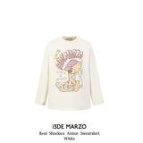 13DE MARZO | 2408 Real Shoelace Anime Sweatshirt White