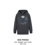 13DE MARZO | 2408 Bear Spotlight Logo Hoodie Dark Grey