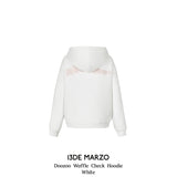 13DE MARZO | 2408 Doozoo Waffle Check Hoodie White