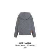 13DE MARZO | 2408 Doozoo Waffle Check Hoodie Grey