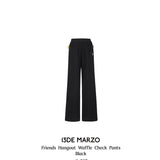 13DE MARZO | 2408 Friends Hangout Waffle Check Pants Black