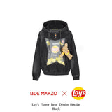 13DE MARZO | 2408 Lay's Flavor Bear Denim Hoodie Black