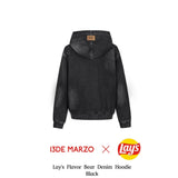 13DE MARZO | 2408 Lay's Flavor Bear Denim Hoodie Black