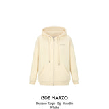 13DE MARZO | 2408 Doozoo Logo Zip Hoodie White